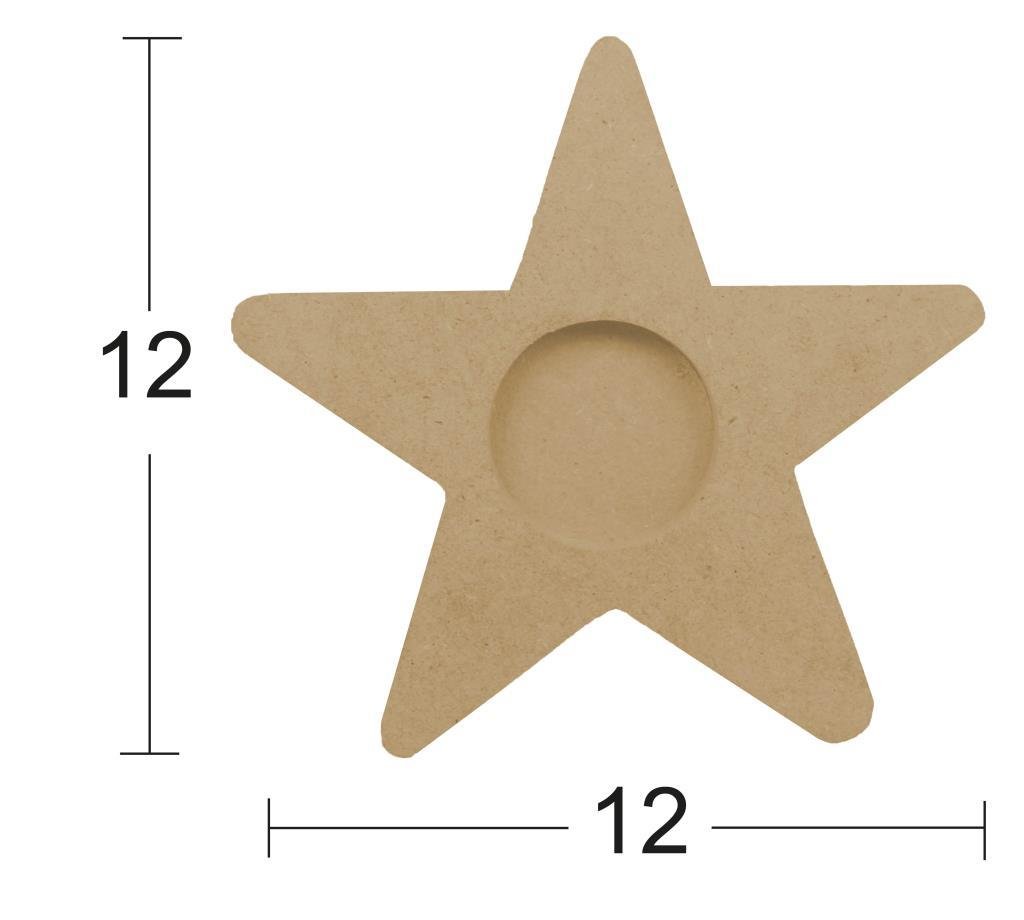 Dekoratif Ahşap Yıldız Mumluk M07