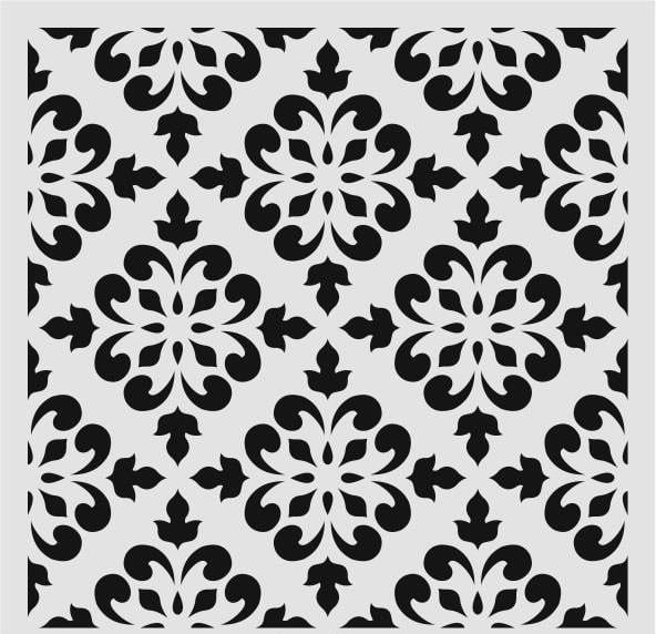 Damask Desen Stencil Şablon (25x25) DA-054