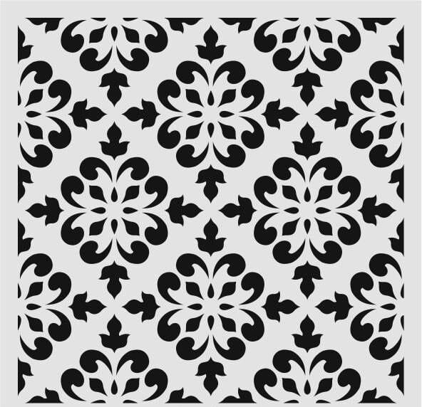 Damask Desen Stencil Şablon (25x25) DA-054