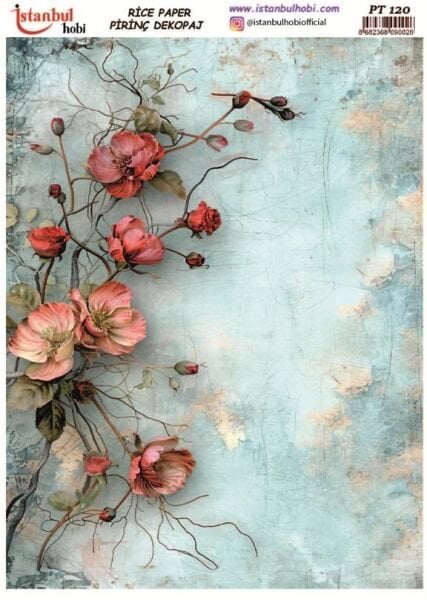 Pirinç Dekopaj Kağıdı 30x42cm PT-120 Çiçek