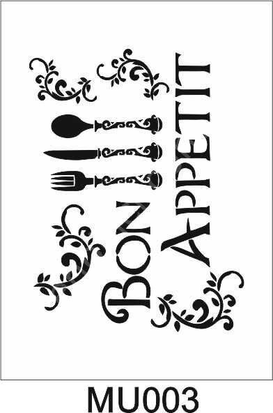 Mutfak Temalı Desenler Stencil Şablon (21x30) MU-003