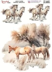 Pirinç Dekopaj Kağıdı 30x42cm PT-1428 Atlar
