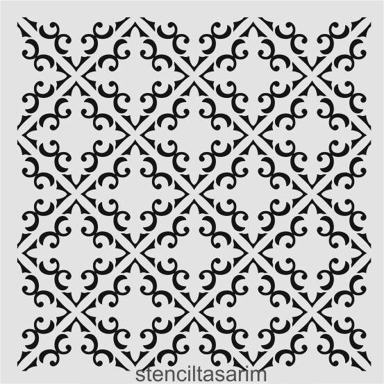 Damask Desen Stencil Şablon (40x40) DA-052