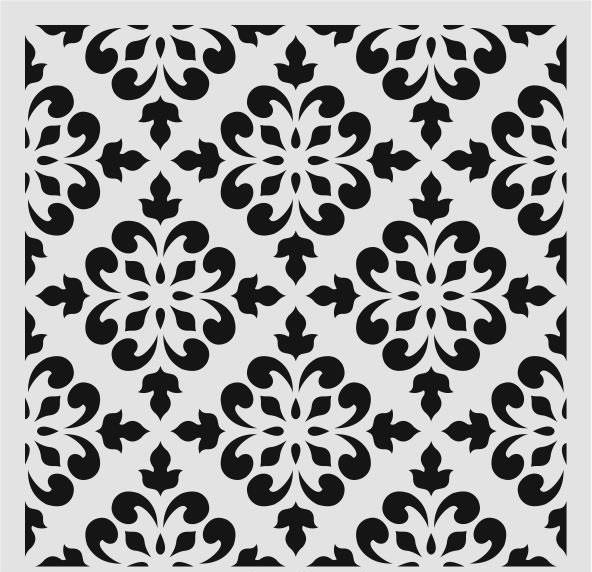 Damask Desen Stencil Şablon (40x40) DA-054