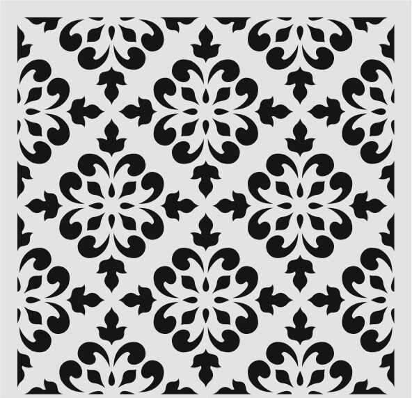 Damask Desen Stencil Şablon (40x40) DA-054