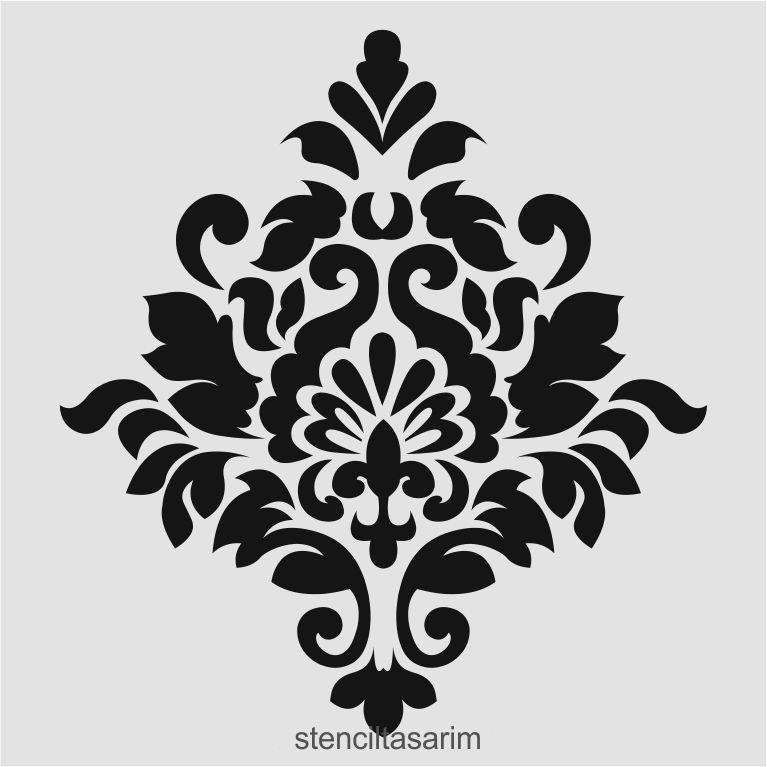 Damask Desen Stencil Şablon (25x25) DA-055