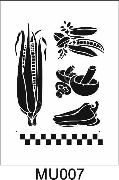Mutfak Temalı Desenler Stencil Şablon (21x30) MU-007