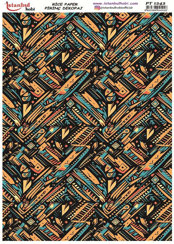 Pirinç Dekopaj Kağıdı 30x42cm PT-1242 Etnik