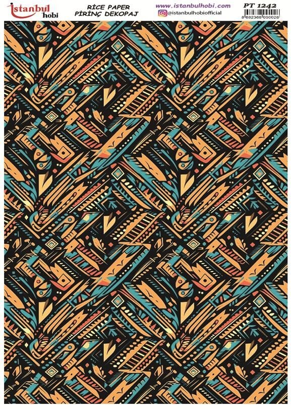Pirinç Dekopaj Kağıdı 30x42cm PT-1242 Etnik