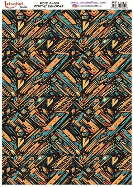 Pirinç Dekopaj Kağıdı 30x42cm PT-1242 Etnik
