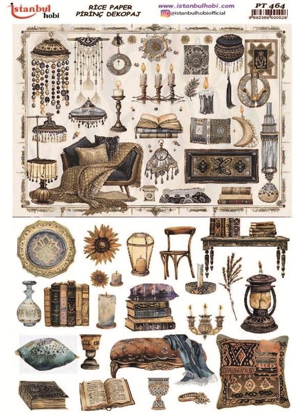 Pirinç Dekopaj Kağıdı 30x42cm PT-464 Antika Figürler