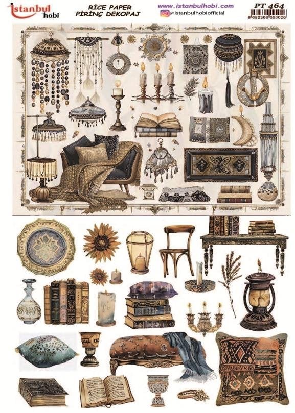 Pirinç Dekopaj Kağıdı 30x42cm PT-464 Antika Figürler
