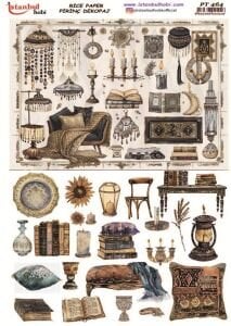 Pirinç Dekopaj Kağıdı 30x42cm PT-464 Antika Figürler