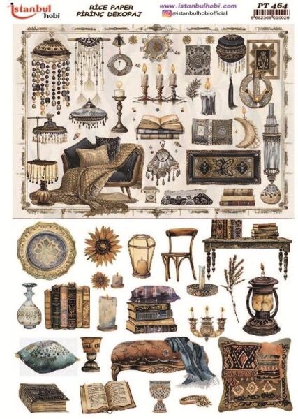 Pirinç Dekopaj Kağıdı 30x42cm PT-464 Antika Figürler