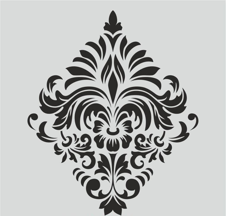 Damask Desen Stencil Şablon (25x25) DA-056