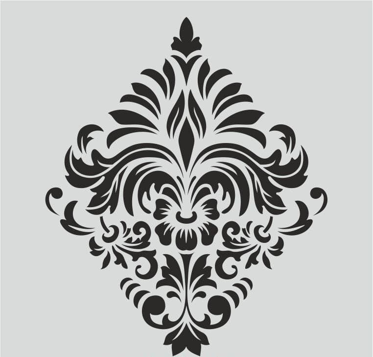 Damask Desen Stencil Şablon (25x25) DA-056