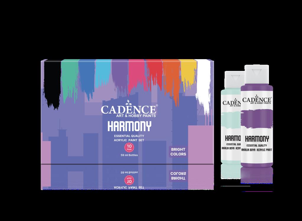 Cadence Harmony Akrilik 10 lu Set Canlı Renkler 59ml