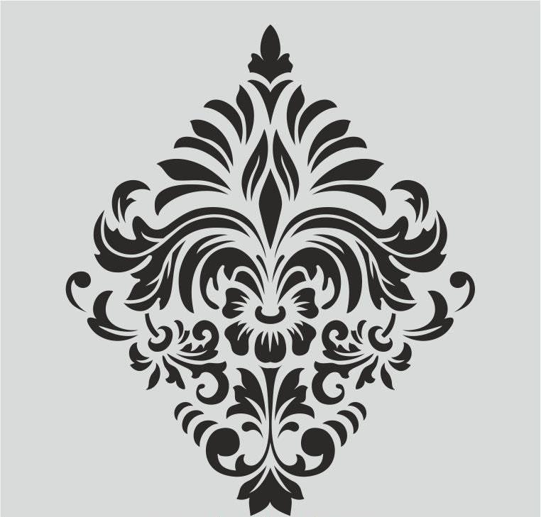 Damask Desen Stencil Şablon (30x30) DA-056