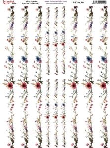 Pirinç Dekopaj Kağıdı 30x42cm PT-4130 Bordür Çiçek