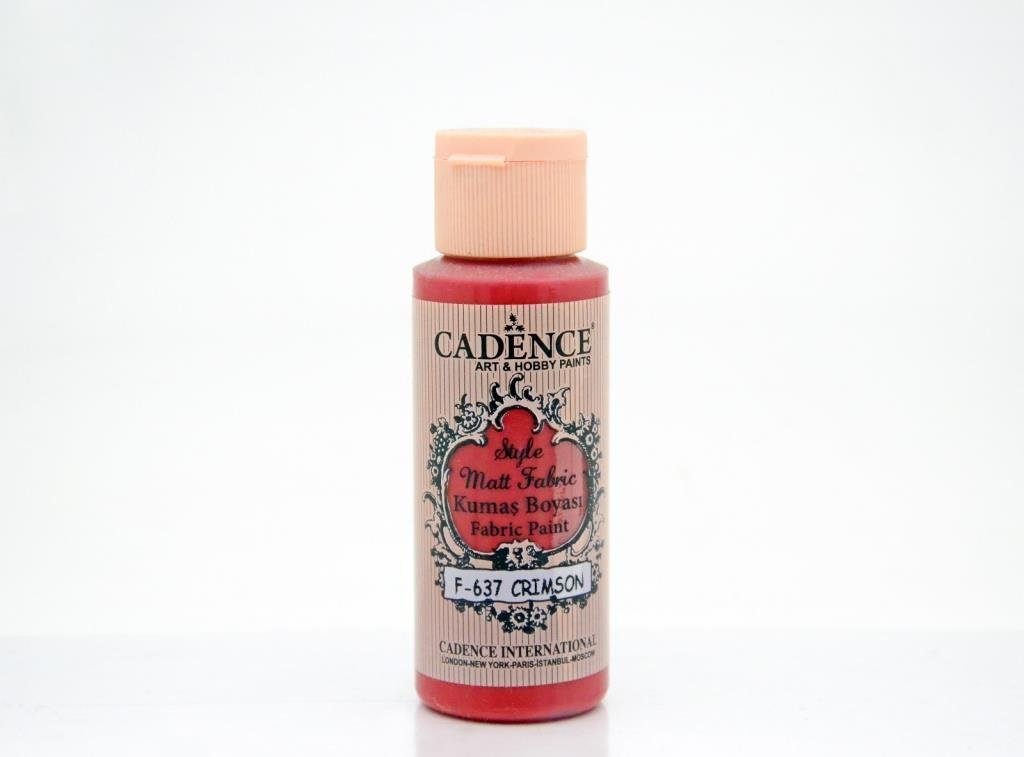 Cadence Style Mat Kumaş Boyası - 637 Crimson Kırmızı 59ml