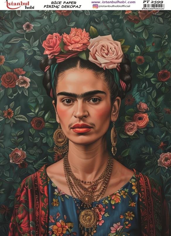 Pirinç Dekopaj Kağıdı 30x42cm PT-2599 Frida Kahlo