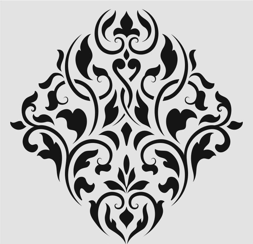 Damask Desen Stencil Şablon (25x25) DA-058