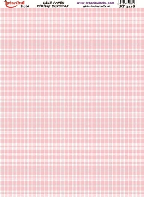 Pirinç Dekopaj Kağıdı 30x42cm PT-3116 Ekose