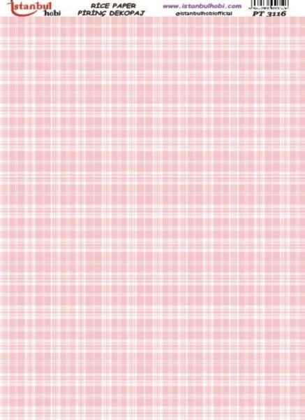 Pirinç Dekopaj Kağıdı 30x42cm PT-3116 Ekose