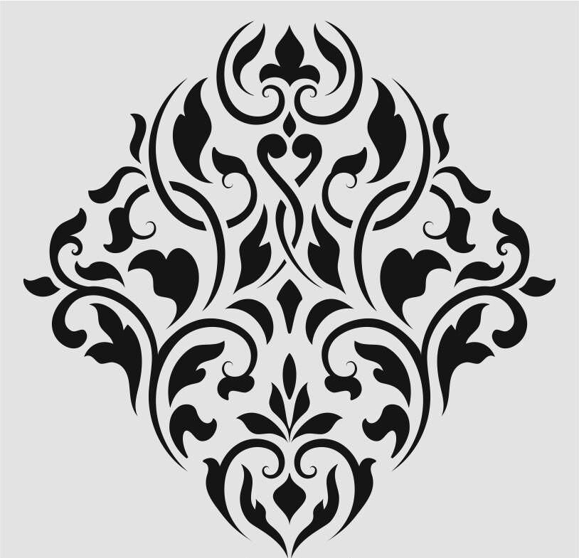 Damask Desen Stencil Şablon (30x30) DA-058
