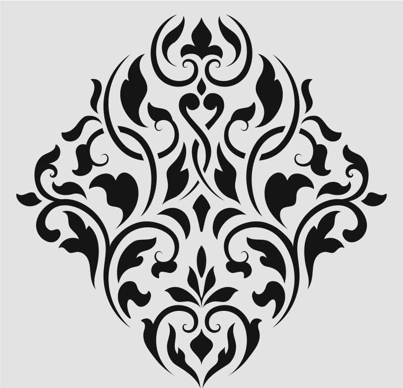 Damask Desen Stencil Şablon (30x30) DA-058