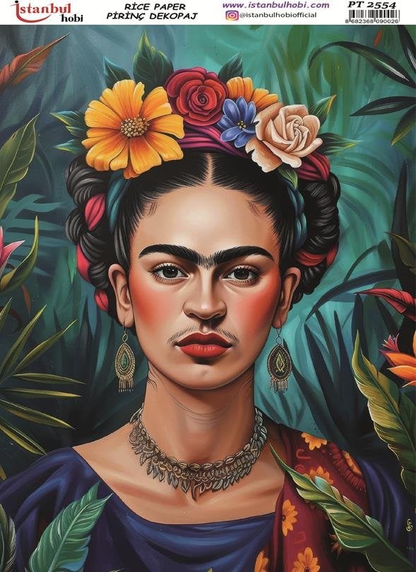 Pirinç Dekopaj Kağıdı 30x42cm PT-2554 Frida Kahlo