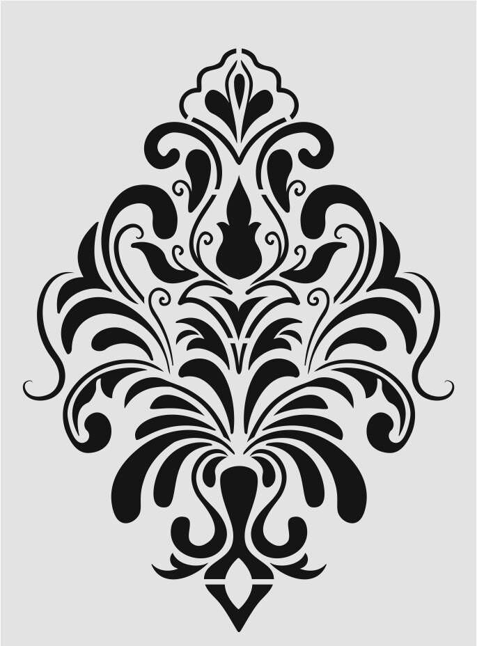 Damask Desen Stencil Şablon (25x35) DA-059