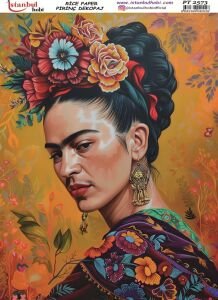 Pirinç Dekopaj Kağıdı 30x42cm PT-2573 Frida Kahlo
