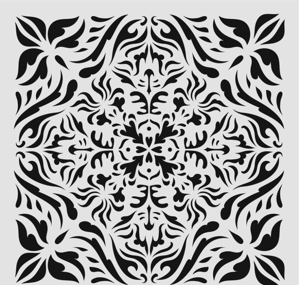 Damask Desen Stencil Şablon (30x30) DA-061