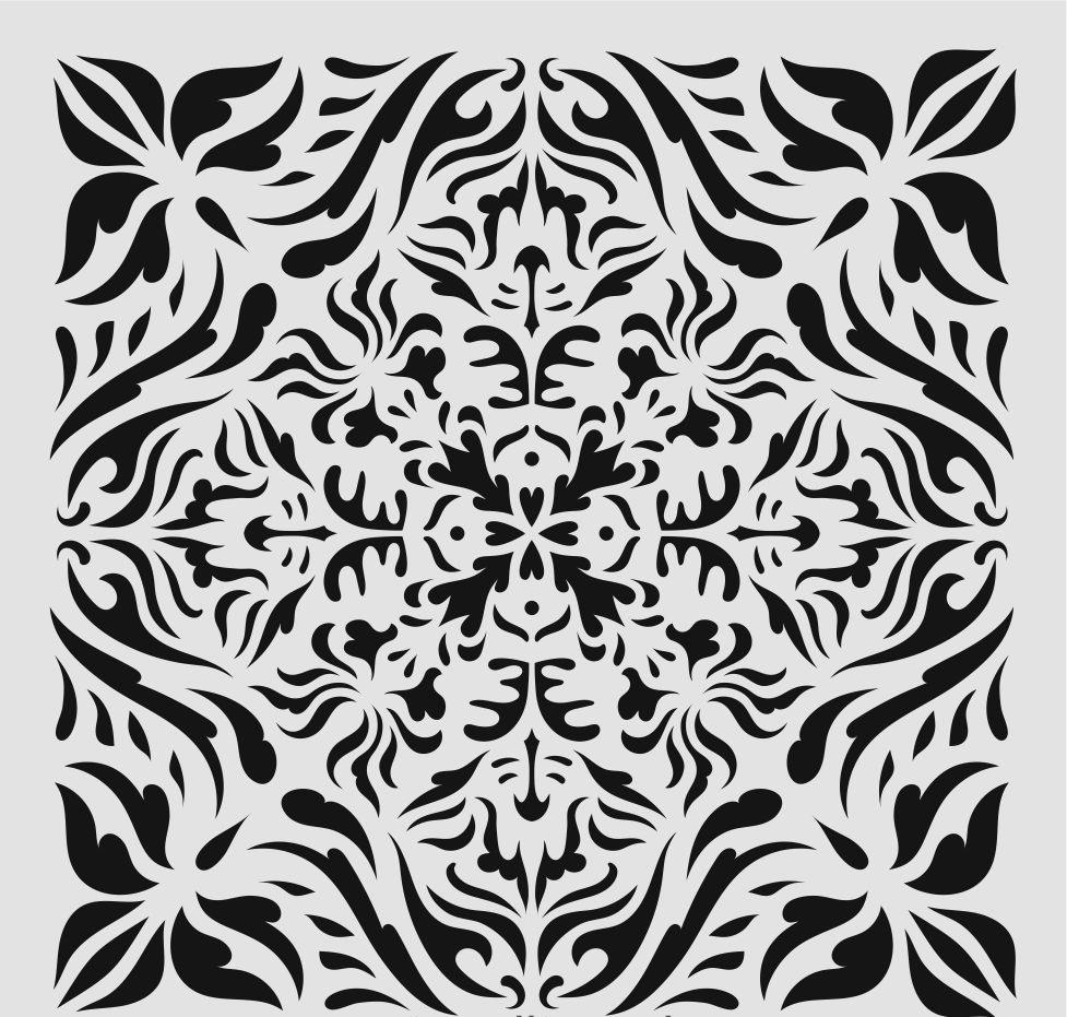 Damask Desen Stencil Şablon (40x40) DA-061