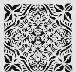 Damask Desen Stencil Şablon (40x40) DA-061