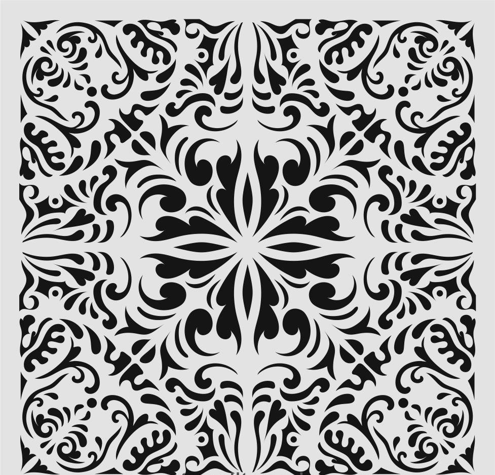 Damask Desen Stencil Şablon (40x40) DA-062