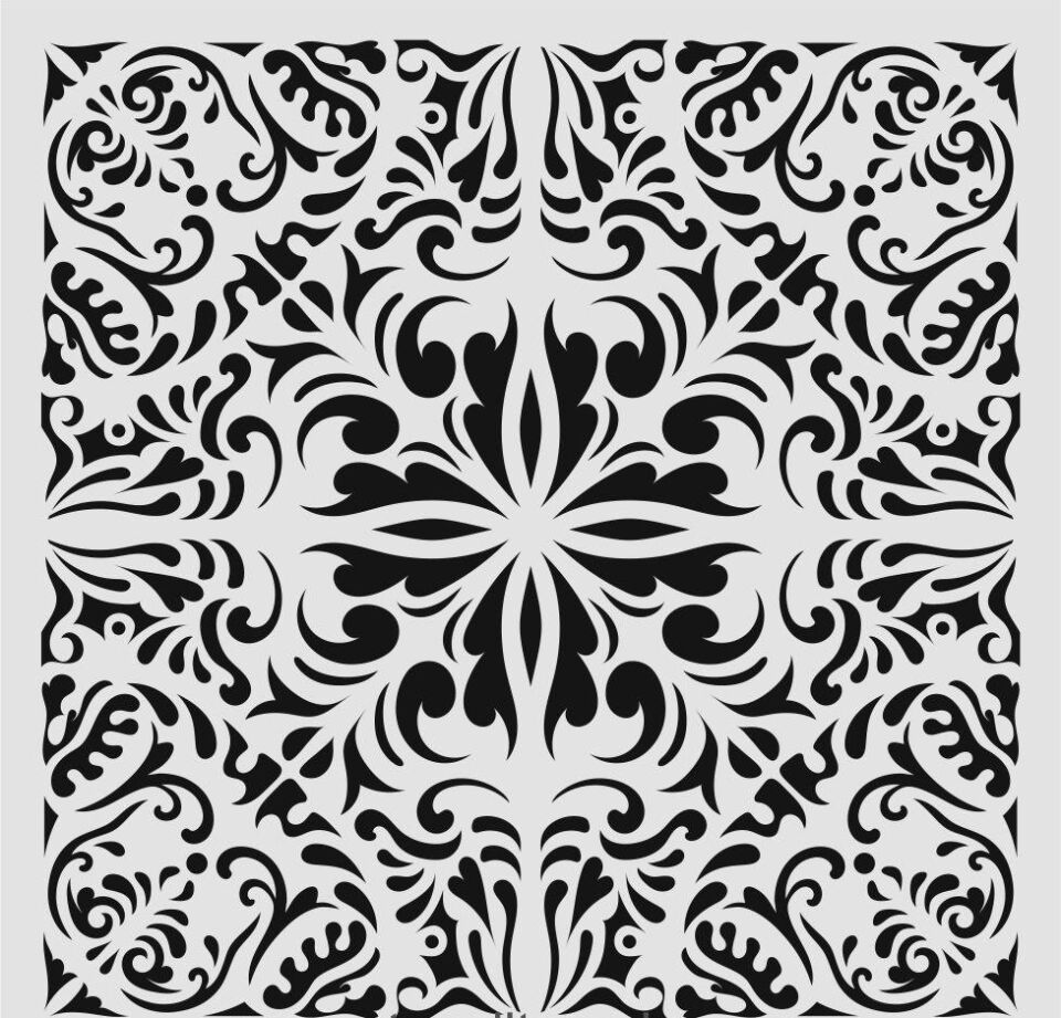 Damask Desen Stencil Şablon (40x40) DA-062