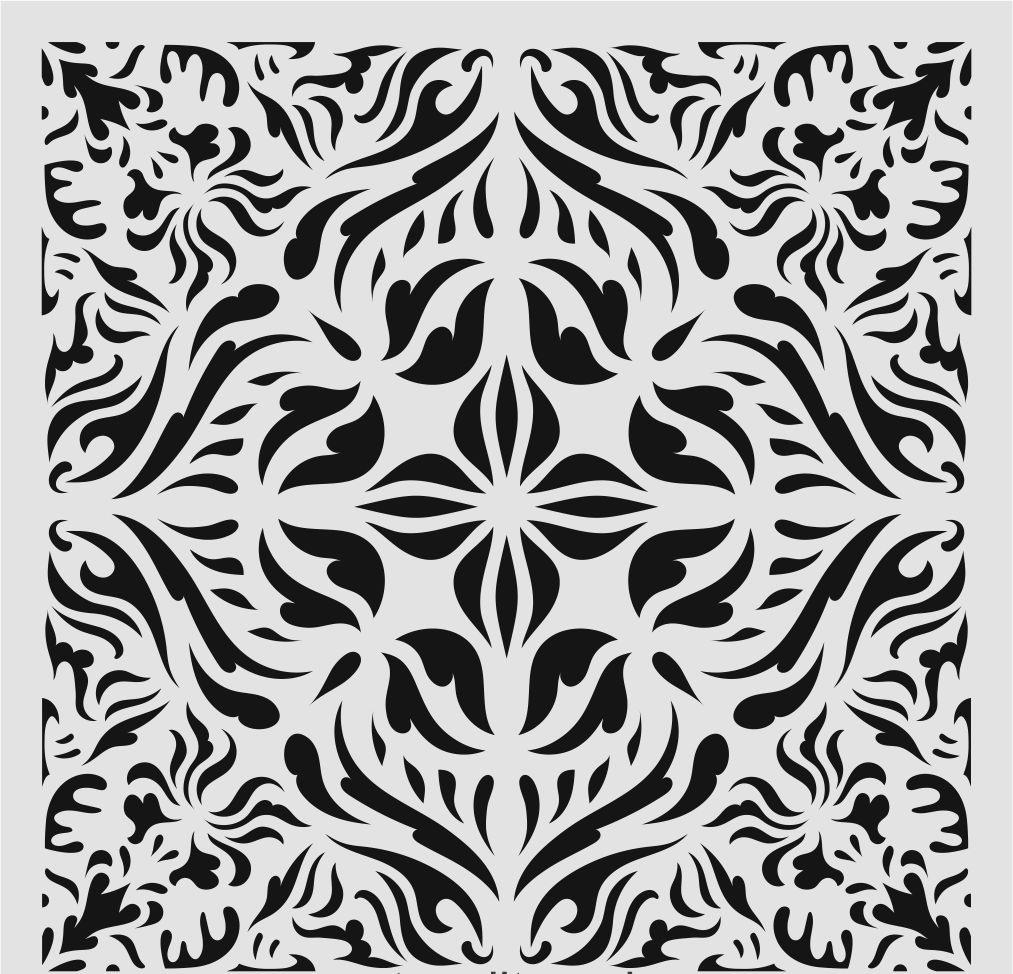 Damask Desen Stencil Şablon (40x40) DA-063