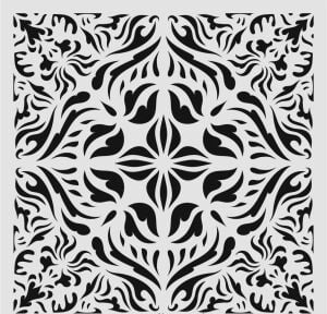 Damask Desen Stencil Şablon (40x40) DA-063