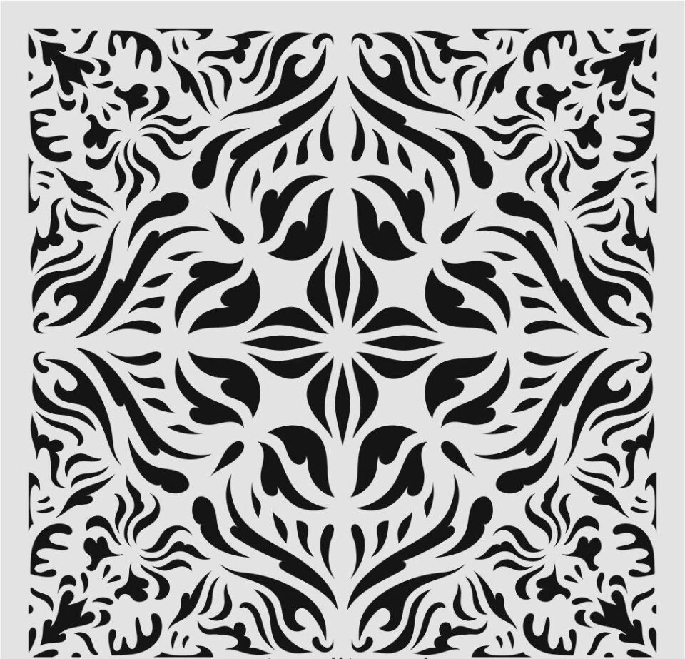 Damask Desen Stencil Şablon (40x40) DA-063