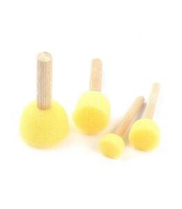 4 lü Ponpon Sünger Tampon Fırça Seti