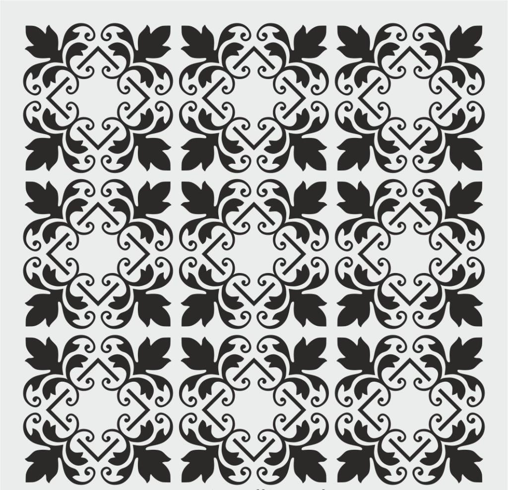 Damask Desen Stencil Şablon (30x30) DA-064