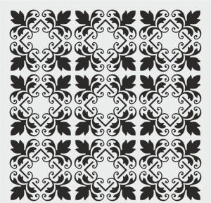 Damask Desen Stencil Şablon (30x30) DA-064