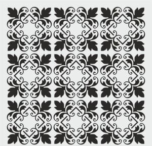 Damask Desen Stencil Şablon (30x30) DA-064