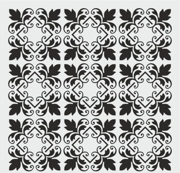 Damask Desen Stencil Şablon (30x30) DA-064