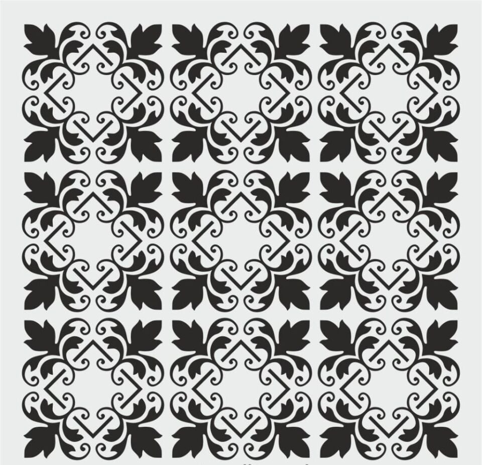 Damask Desen Stencil Şablon (30x30) DA-064