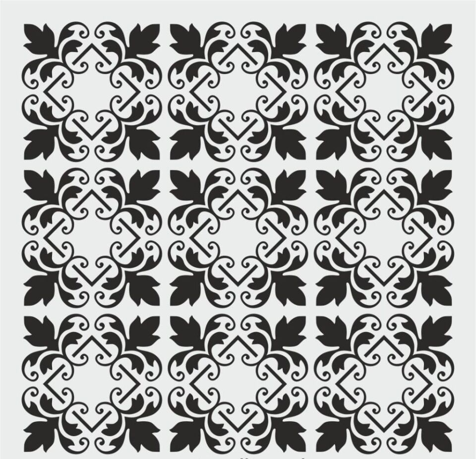 Damask Desen Stencil Şablon (40x40) DA-064