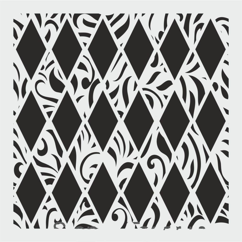 Mix Media Stencil Şablon (25x25) Mix-051