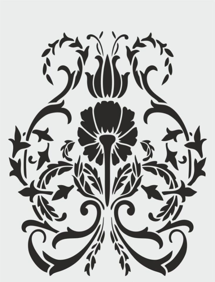 Damask Desen Stencil Şablon (21x30) DA-065